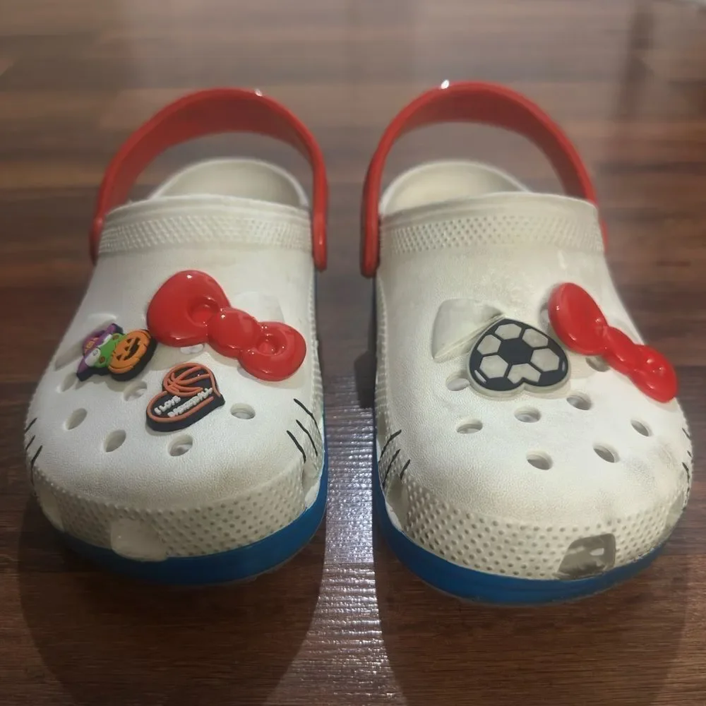 CROCS Kids White and Red Clogs